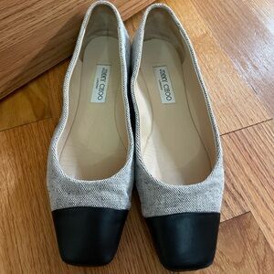 Jimmy Choo Tweed/Patent Leather Flats